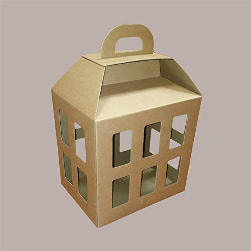 Lucgel Papier Boxen Avana Laternenform, 300x225x365mm, 5 Stück | Geschenkverpackung aus Karton