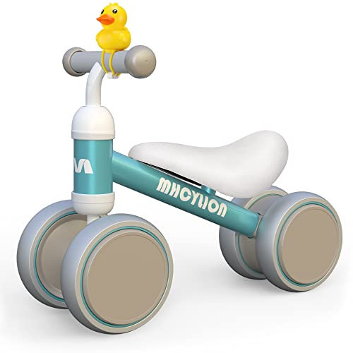 Kinder Laufrad ab 1 Jahr Balance Lauflernrad Spielzeug mit 4 Räder für 10-24 Monate Baby, Erst Rutschrad Fahrrad für Jungen Mädchen als Geschenke Grün