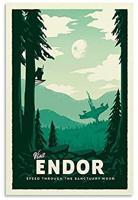 KKMM Endor Star Wars Minimalistisches Anime Retro Reise Poster Dekorative Malerei Leinwand Wand Kunst Wohnzimmer Poster Schlafzimmer Gemälde 40 x 60 cm
