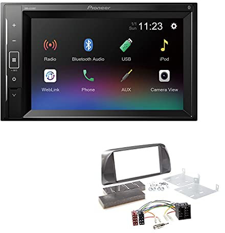 Pioneer DMH-A240BT 2-DIN Autoradio Bluetooth USB passend für Alfa Romeo Giulietta 2010-2014 Silber