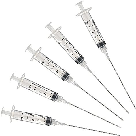 5ml/CC Luer Lock injection Syringe with needle for Scientific Labs and Industrial Dispensing, Fountain Pen Refill,Ink,Glue Application,Liquid Dispensing and Measuring, Pet Food Feeding,Refilling Ink