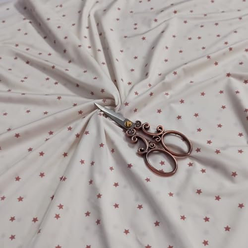 FABRIC.MVP® Stretch Baumwollstoff Stern Weißer Hintergrund Meterware | Stoff mit drucken Jersey, Nähen Nähstoffe ideal für Dekorationen & Accessoires- Preis gilt für 0,5 Meter