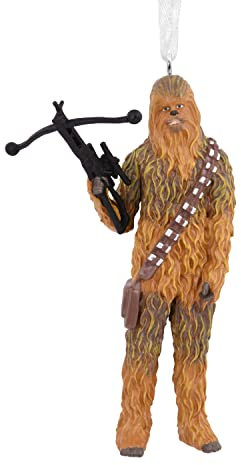 Hallmark Adorno navideño de Chewbacca con Bowcaster de Star Wars, marrón, 9,4 cm de Alto x 5,1 cm de Ancho x 3,5 cm de Largo, 25574832