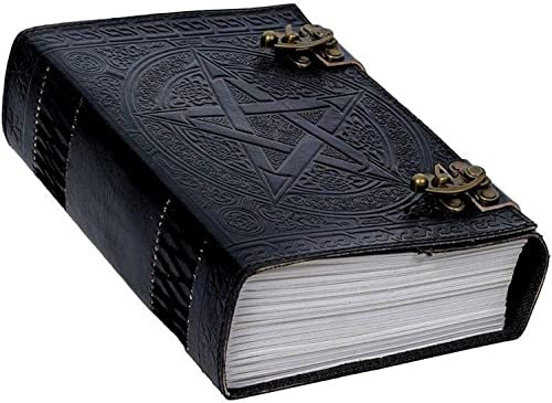 600 Seiten großes Pentagramm Journal Leder Tagebuch Geprägt Großes Pentagramm Notizbuch Schreiben Leder Notizbuch Handgemachtes Leder Journal Leder Grimoire Leder Skizzenbuch 7 x 10