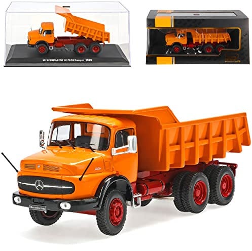 Ixo Mercedes-B LK 2624 Kipper Orange 1979 1/43 Modell Auto