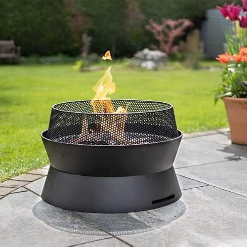 Garden Mile 51cm Round Wood Burning Outdoor Fire Bowl for Camping, Fire Pits for Garden with Mesh Spark Screen - Outdoor Brazier Firepit (Vigor)