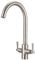 Peppermint Brushed Nickel Kitchen Tap Monobloc Dual Lever Kitchen Mixer Taps 1 Hole Brushed Steel Sink Taps Mixer Swan Neck Twin Lever Rustproof Stainless Steel Faucet