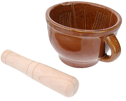 Anneome Garlic Grinding Tool Manual Kitchen Garlic Masher Bowl Pestle for Grinder Tasks in Kitchen Mashing Crushing Jar