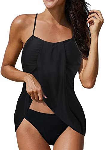 Pack de camisetas para hombre de dos piezas para mujer Tankini deportivo con pantalones cortos de niño y sujetador deportivo Relojes Mujer de plástico, Negro , L