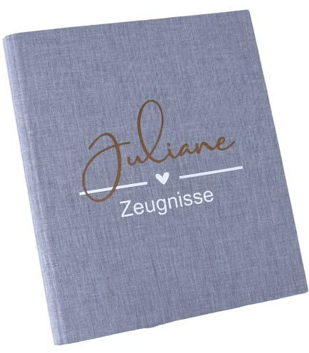 personalisierte Zeugnismappe | Herz mit Namen des Kindes | Ringbuchordner A4 | Geschenkidee zum Schulstart Einschulung Geschenk Mädchen und Jungen | Einschulungsgeschenk | Schultüte Inhalt