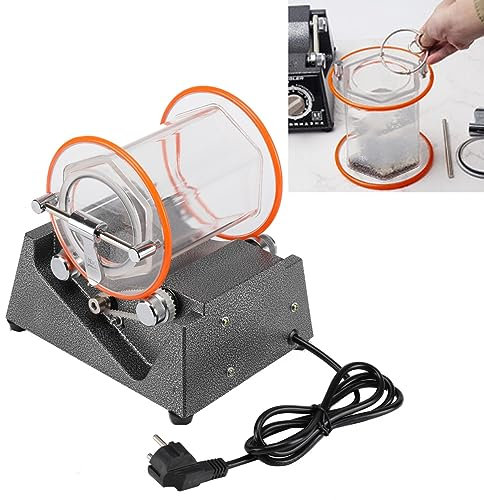 ECUTEE Tumbler Poliermaschine Poliertrommel für Schmuck Jewelry Poliermaschinen Schmuck, Schmuckpolierer Poliergerät Kugelmühle mit Timer, 220V 3KG Rotary Jewelry Polisher Finisher