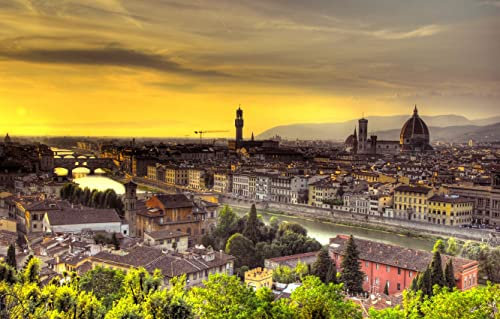 Klassische Puzzles 1000 Teile Italien Florenz Sonnenuntergang 75 * 50Cm