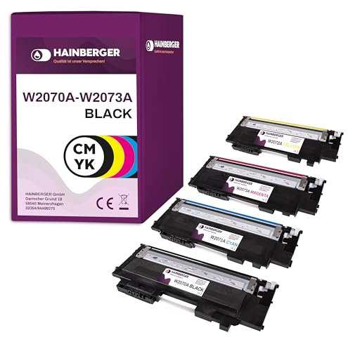 Hainberger 4X Toner Kompatibel W2070A - W2073A CMYK für HP Color Laser 150a/nw Color Laser 150 Series Color Laser MFP 170 Series Color Laser MFP 178nw g Color Laser MFP 179fng fnw fwg