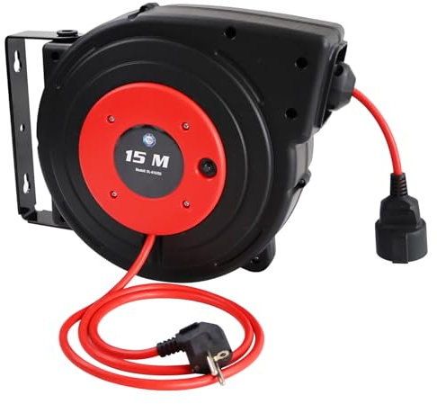 Ultra Explorer Kabeltrommel 15m+2m, 2300W Kabeltrommel, wandmontiertes Verlängerungskabel, automatische Wicklung, 180° Rotation, TÜV-Erkennung, inkl. Installationsmaterial