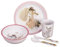 PETIT JOUR - Coffret Cadeau 5 Pièces Pour Enfant 6Mois+ - Mélamine - Sans BPA - Assiette 18cm, Timbale 160ml, Bol 250ml, Set De 2 Couverts 14cm - Lavable Au Lave-Vaisselle - ERNEST ET CÉLESTINE ROSE