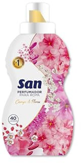SAN | Perfumador Líquido Concentrado Ropa Lavadora | Fragancia Duradera Campo de Flores | 40 Lavados