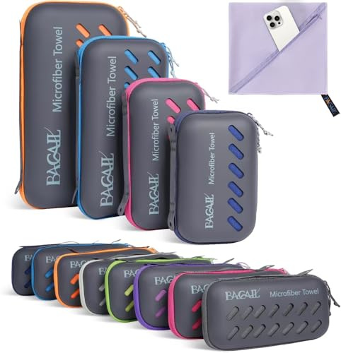 BAGAIL Microfibre Travel Towel, Perfect Camping & Beach Towel, Quick Dry - Super Absorbent - Ultra Compact, Great for Sports, Gym, Yoga & Backpacking