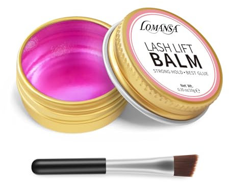 Lomansa Pegamento Lifting Pestañas, Bálsamo Pegamento Lifting de Pestañas, Pegamento de Pestañas, Fuerte Pegajosa Tratamiento 2 en 1 de Lifting y Nutrición(Rosa Transparente)