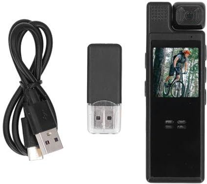Yunir Body Cam, Telecamera Nascosta Indossabile Wireless Completa 1080P, Rotazione di 180 Gradi, Rilevamento Movimento WIFI, Visione Notturna, Telecamera per Corpo della Polizia, (BLACK)