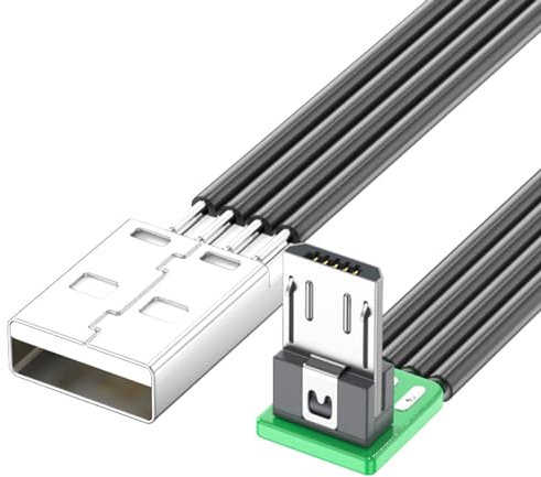 Soft Flat Thin Ribbon Micro USB To USB Cable For Smartphones Tablets Flat Wire For Charging And Syncing Devices 90 Degree Cable