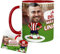 Anak Anak Tazas desayuno Futbol - Taza personalizada con caricatura y nombre - Tazas originales para regalar fanáticos futbol - Taza de futbol Español - Tazas de cafe 350 ML - Regalos (Atlético M)
