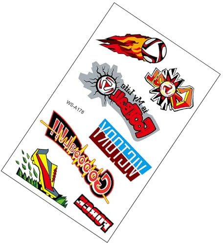 Kiori Sports Stickers for Kids, Football Team Stickers, Football Stickers, Ball Stickers, Waterproof Face Stickers, 10