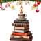 Buchornament – origineller Weihnachtsbaumschmuck, Geschenk für Buchliebhaber | 2D-Acryl-Weihnachtsbaumschmuck „Bücherstapel“, dekorative Buchschmuckstücke, Buchdekoration für die Feiertage, einzi