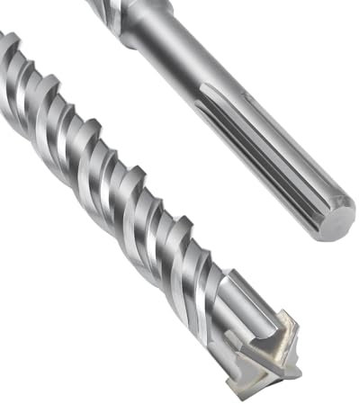 Foret SDS Max à double hélice, avec 4 tranchants, carbure de tungstène, pour perceuse à percussion, idéal pour le béton, la pierre et la pierre naturelle, 30 x 1000 mm
