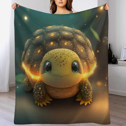 AAPZY Schildkröte Decke, Flannel Tagesdecke Couchdecke Sesseldecke Wohndecke Vier Jahreszeiten Decke Kuscheldecke Sofadecke Mit Muster, （140×180cm）