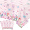 4 Stück Blume Tischdecken Bunte Schmetterling Tischdecke Blume FrühlingsthemaTabelle Abdeckung Schmetterling-Baby-Dusche-Tischdecke Tee Partei Lieferungen Frühling Ostern Party Dekorationen 130X220CM