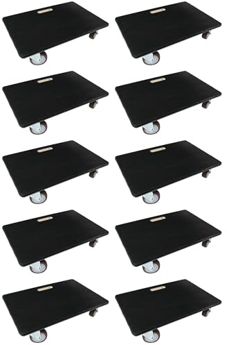 Mega Deal 10x Profi Transportroller mit 4 Rollen | HxBxT 15x40x60 cm | Traglast 500kg | Sperrholzplatte mit Gummibelag | Schwarz | Möbelroller Rollbrett Transporthilfe Rollwagen Roller