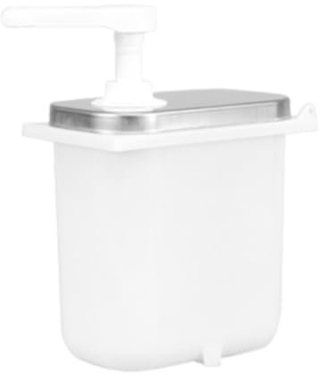 MagiDeal Sauce Dispenser Pump Syrup Bottle 2 L Commercial Use with Pump Salad Container Coffee Syrup Dispenser for Kitchen Buffet Bar, 2L White