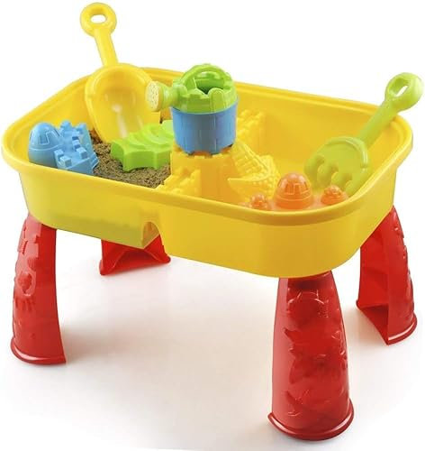 Unibos | Sand and Water Table with Lid and Accessories - Kids Outdoor Play Garden Sandpit