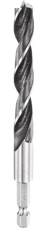 sourcing map Brad Point Drill Bit 10mm (25/64) Dia Bearing Steel 1/4 Hex Shank Wood Drill Bits 3.03 Working Length Spiral Twist Drilling Tool for Woodworking Softwood Plywood Plastic