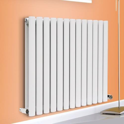 Horizontal Vertical Designer Radiator Oval Column White Anthracite Tall Upright Rads (Double - 400 x 840mm, White)