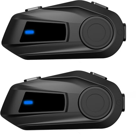 Spovii BT-S6 Interfono Moto Coppia - Bluetooth 5.3, Microfono Morbido e Rigido, Condivisione Musica, Portata 1000m - per Comunicazione Interfono Casco
