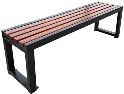 Wasserdichte Outdoor-Bank, stilvolle rückenfreie Terrassensitzgelegenheit für Rasen und Pool, Allwetter-Latten-Gartenbank, lichtbeständiges Holz, 1,0 m, Braun