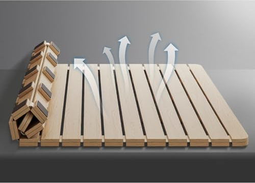 Holz-Bunkie-Brett für Matratzenstütze – faltbare Latten für Queen-King-Size-Betten und antike Doppelbetten (135 x 200 cm) – platzsparende Lösung