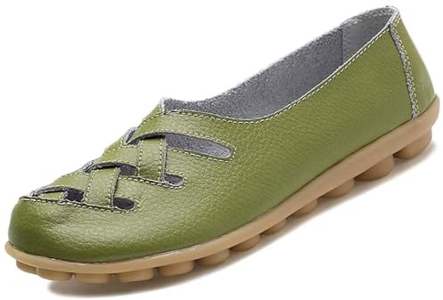 Wanphoo Women's Cowhide Loafers Flats Sandals Slip-On Driving Shoes