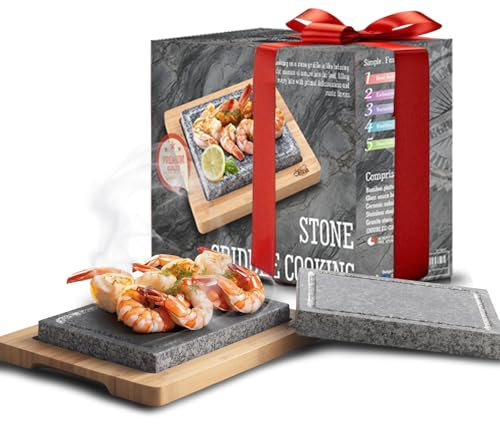 Artestia en pierre chaude, Deluxe Barbecue de table/barbecue/Hibachi/grill à steak Deluxe Set with Two Stones stone