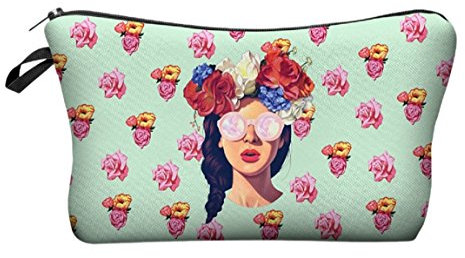 Modische Kulturtasche Kosmetikbeutel Schminktasche Make-Up Bag Kulturbeutel Wasserabweisend Originelle Print-Motive für Reisen, Urlaub und Alltag (Flower Girl)