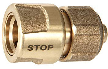 Geka Schlauchkupplung, Messing, mit Wasserstop, ½ Inch, Trinkwasser