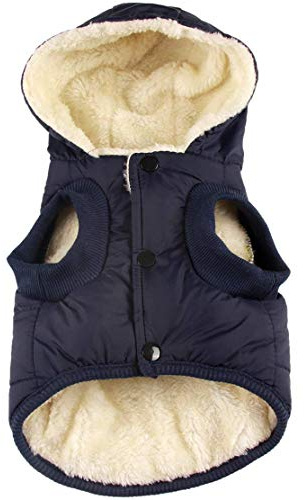 Vecomfy Hunde-Kapuzenpullover mit Fleece-Futter, extra warm, für große Hunde, Gr. XXXL, Blau