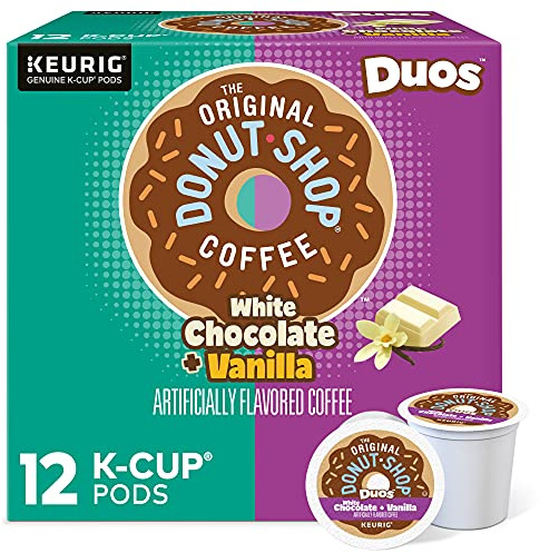 The Original Donut Shop Duos White Chocolate + Vanilla, Keurig Single Serve K-Cup pods, 12 Count