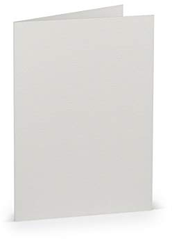 PAPERADO 50 Faltkarten DIN B6 - Eisgrau gerippt Hell-Grau - 220 g/m² - 12 x 16,9 cm - Blanko Doppelkarten Klappkarten Basteln Einladungskarten