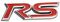 Careflection 3D RS Red Badge Emblem Aufkleber Decal für alle Auto Bike SUV Handy Laptop (9,1 x 2,4 cm)