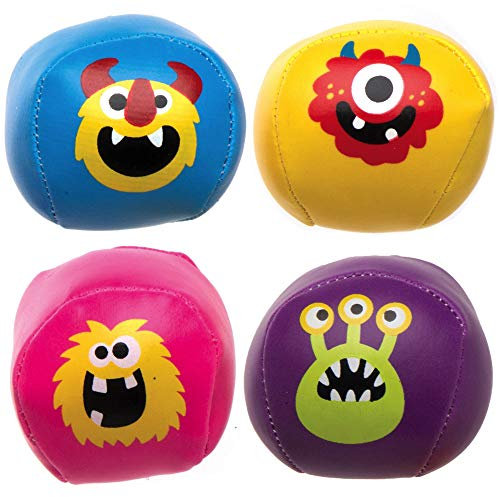 Baker Ross AX273 Mini Palle Soffici Gruppo Di Mostri - Confezione Da 6, Palline Da Giocoliere Per Bambini, Ideali Per Borse Da Festa Per Bambini E Riempitivi Per Calze