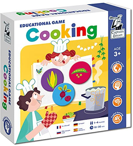 Captain Smart Lernspiel Brettspiel Kinder Ab 3 Jahre Karten 1 Bis 4 Spieler Essen Gerichte Cousine Kochen Lernspielzeug Jungen Mädchen Familienspiel