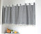 Yaland Elegant Schlaufenschal karo Gardine Karierte Küche Gardine Scheibengardine mit Kugeln-Kante Landhausstil Bistrogardine mit Raffhalter (HxB 80x200cm, schwarz) 1 Stück