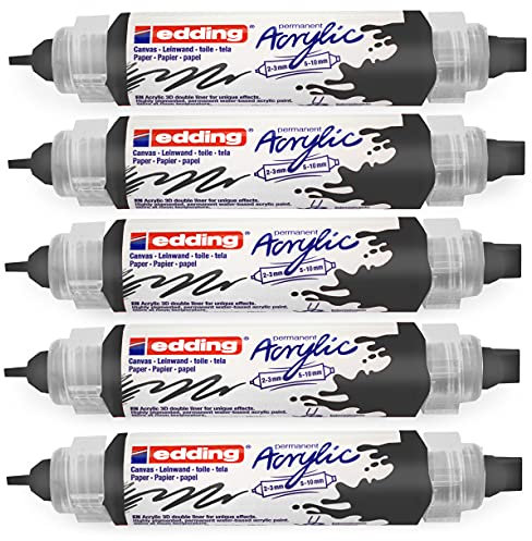 Acrylmarker edding e-5400 3d double liner zwart | 5 stuks